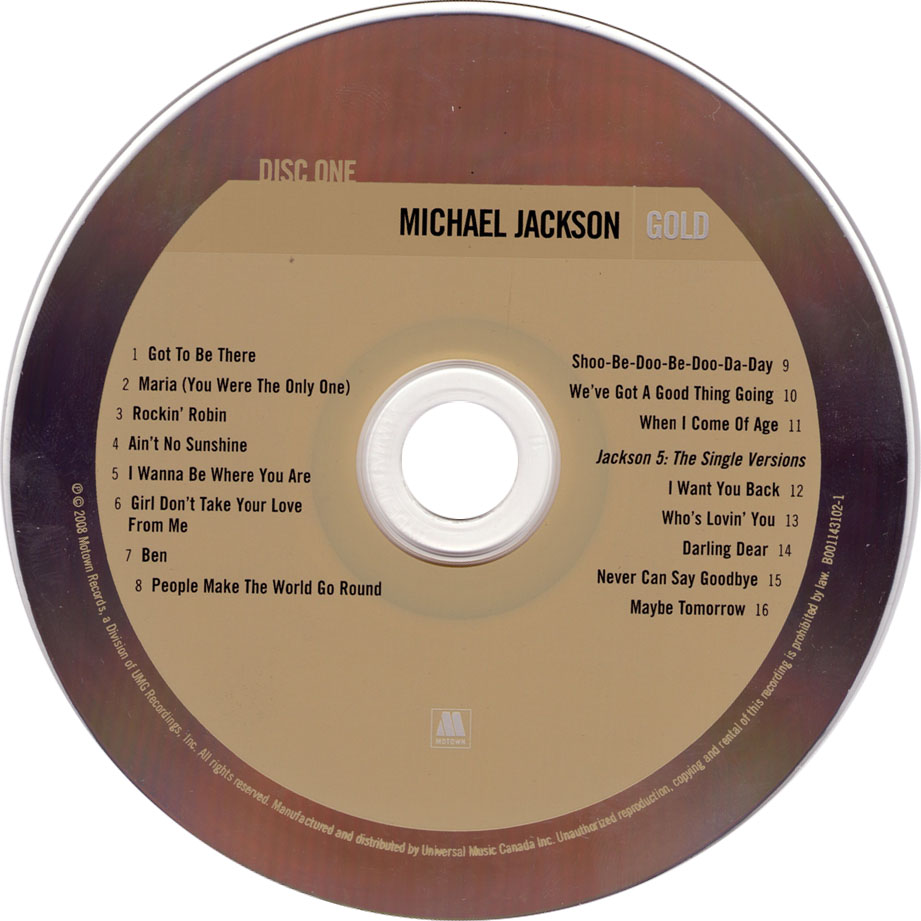 Cartula Cd1 de Michael Jackson - Gold