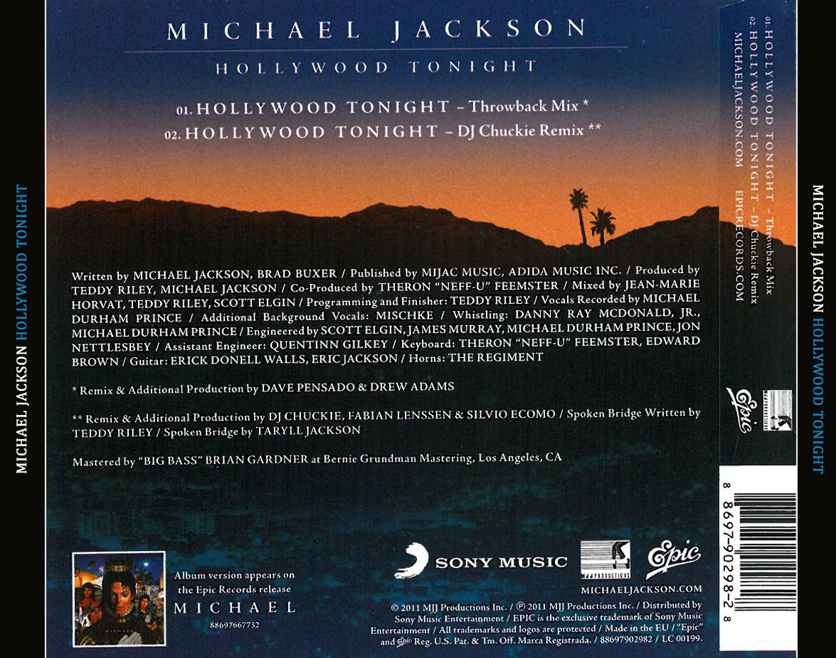 Cartula Trasera de Michael Jackson - Hollywood Tonight (Cd Single)
