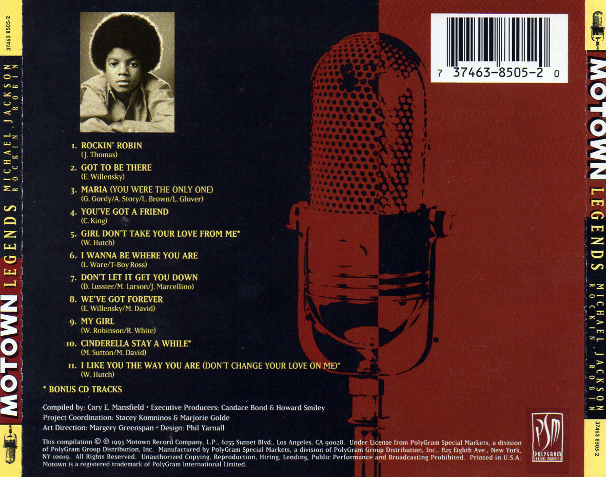 Cartula Trasera de Michael Jackson - Motown Legends: Rockin' Robin