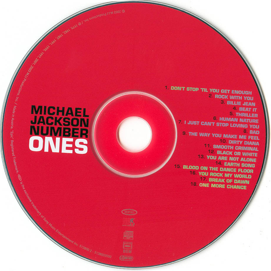Cartula Cd de Michael Jackson - Number Ones