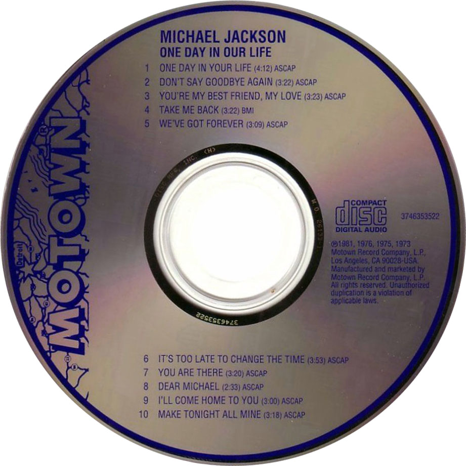 Cartula Cd de Michael Jackson - One Day In Your Life