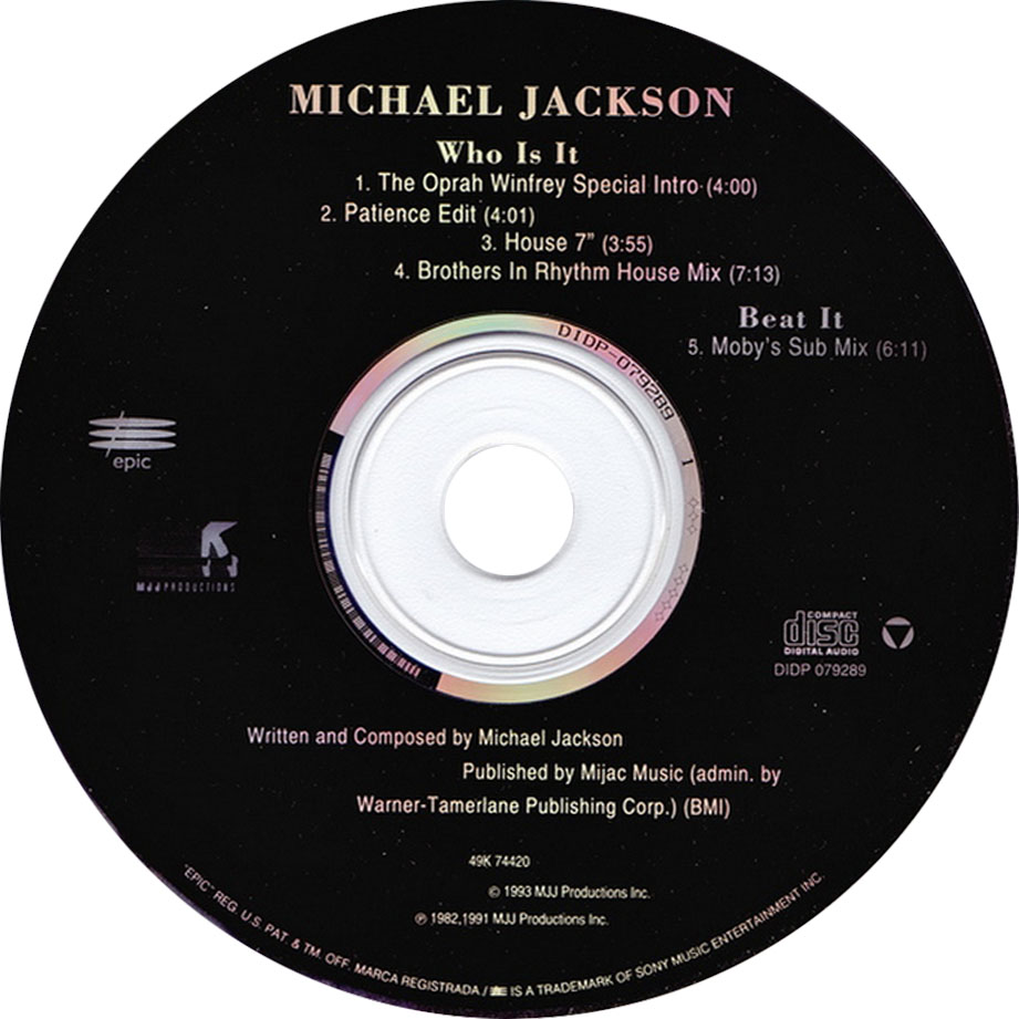 Cartula Cd de Michael Jackson - Who Is It (Usa Edition) (Cd Single)