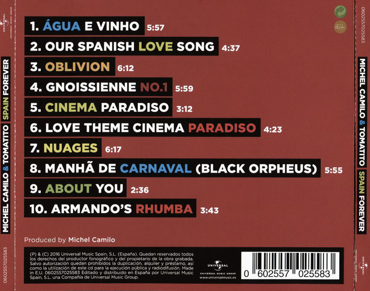 Cartula Trasera de Michel Camilo & Tomatito - Spain Forever