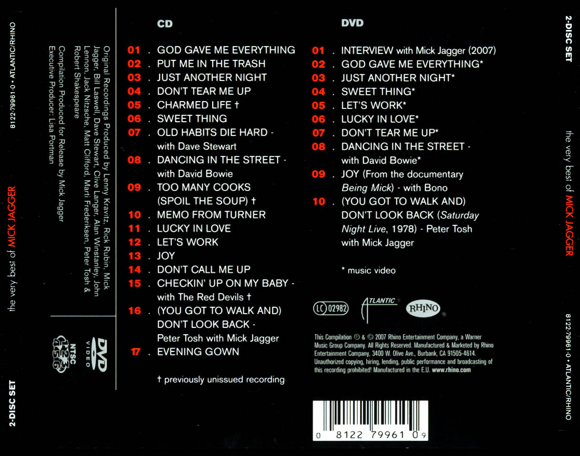 Cartula Trasera de Mick Jagger - The Very Best Of Mick Jagger (Special Edition)