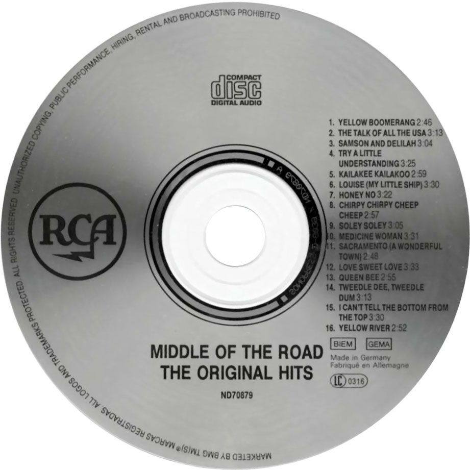 Cartula Cd de Middle Of The Road - The Original Hits
