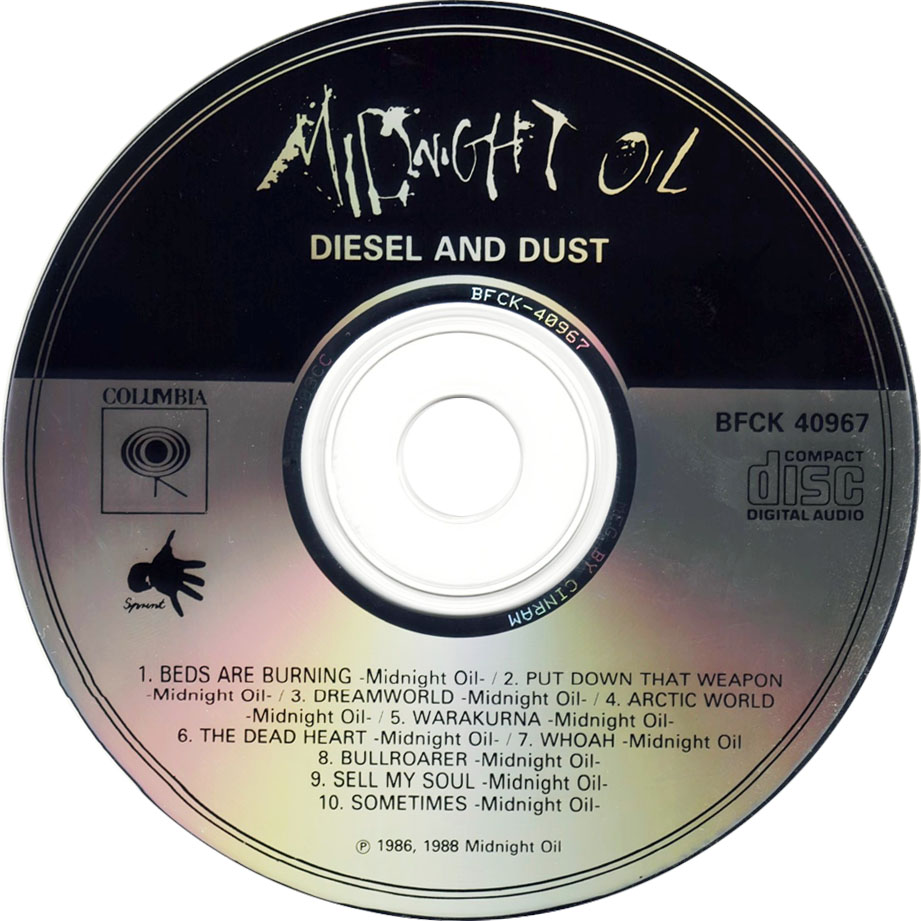 Cartula Cd de Midnight Oil - Diesel And Dust (1988)