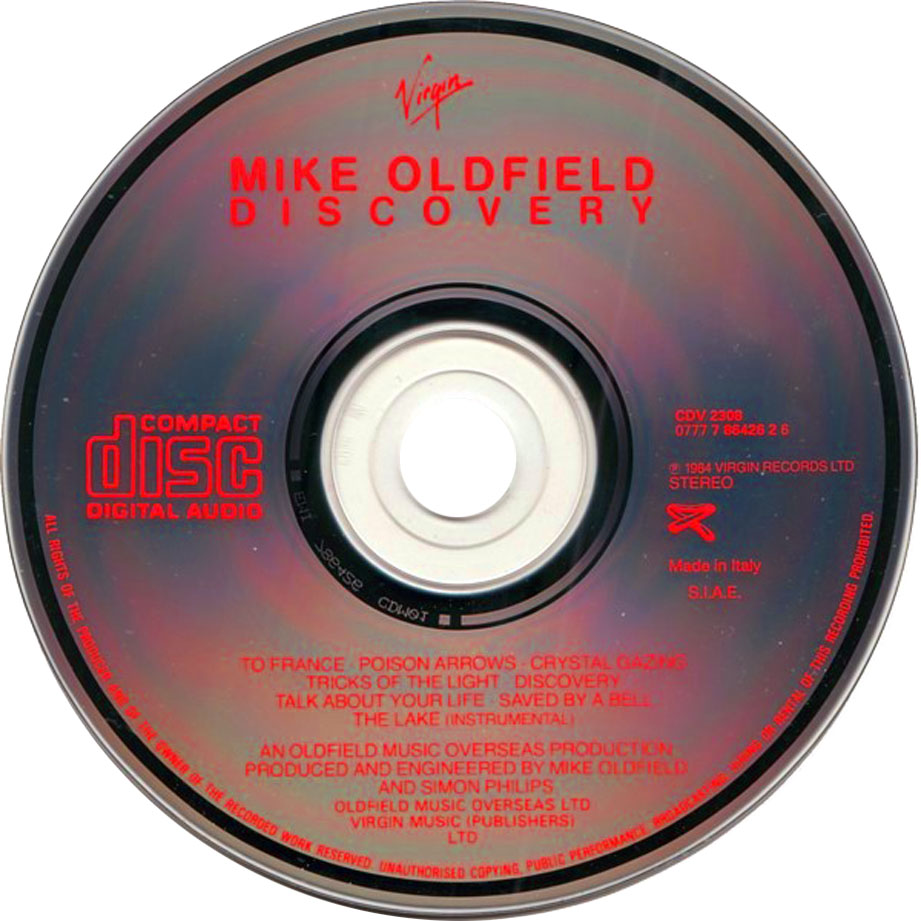 Cartula Cd de Mike Oldfield - Discovery