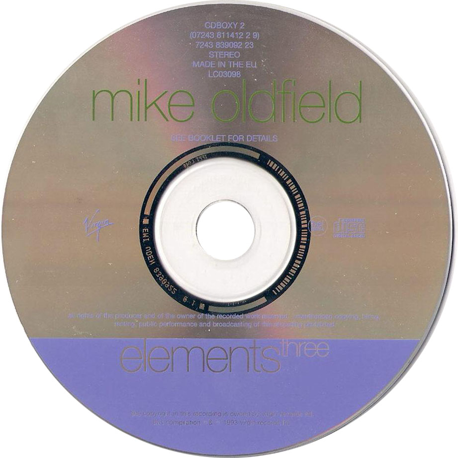 Cartula Cd3 de Mike Oldfield - Elements Box