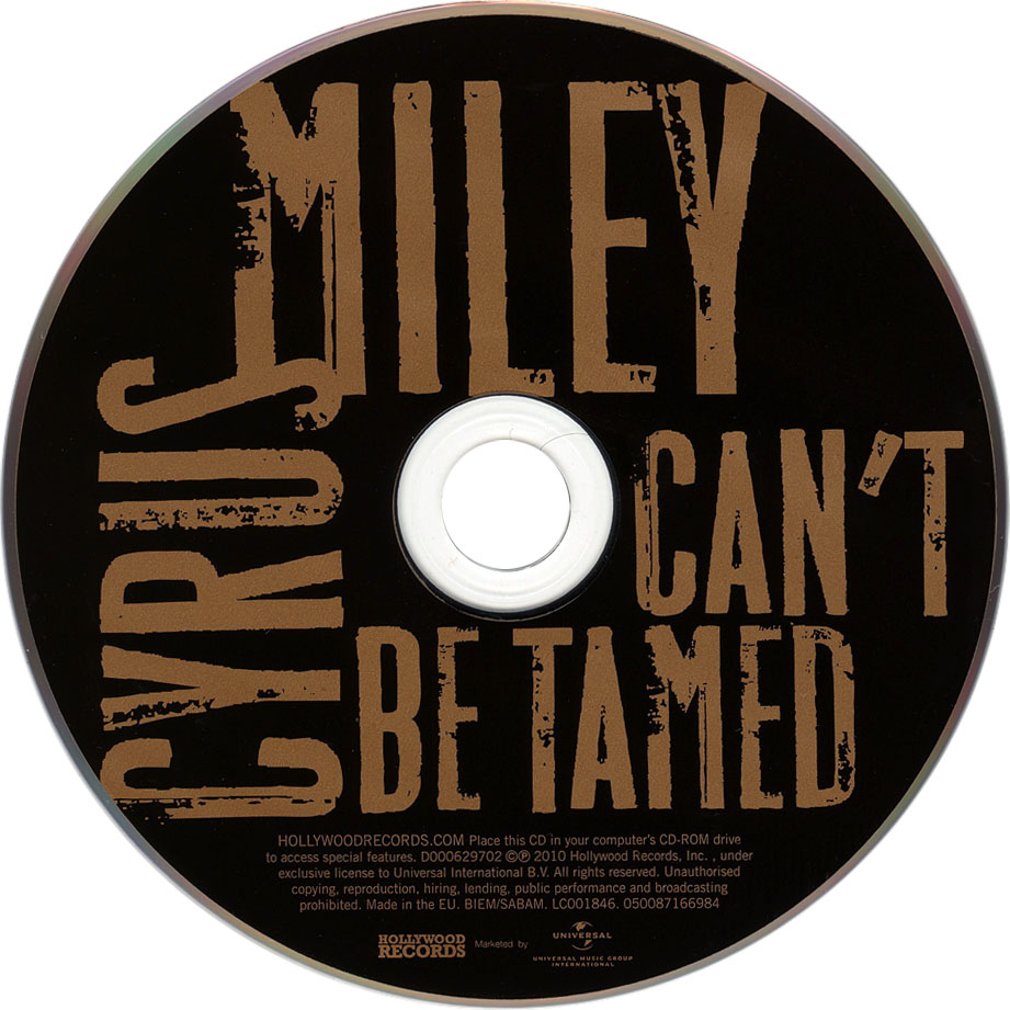 Cartula Cd de Miley Cyrus - Can't Be Tamed