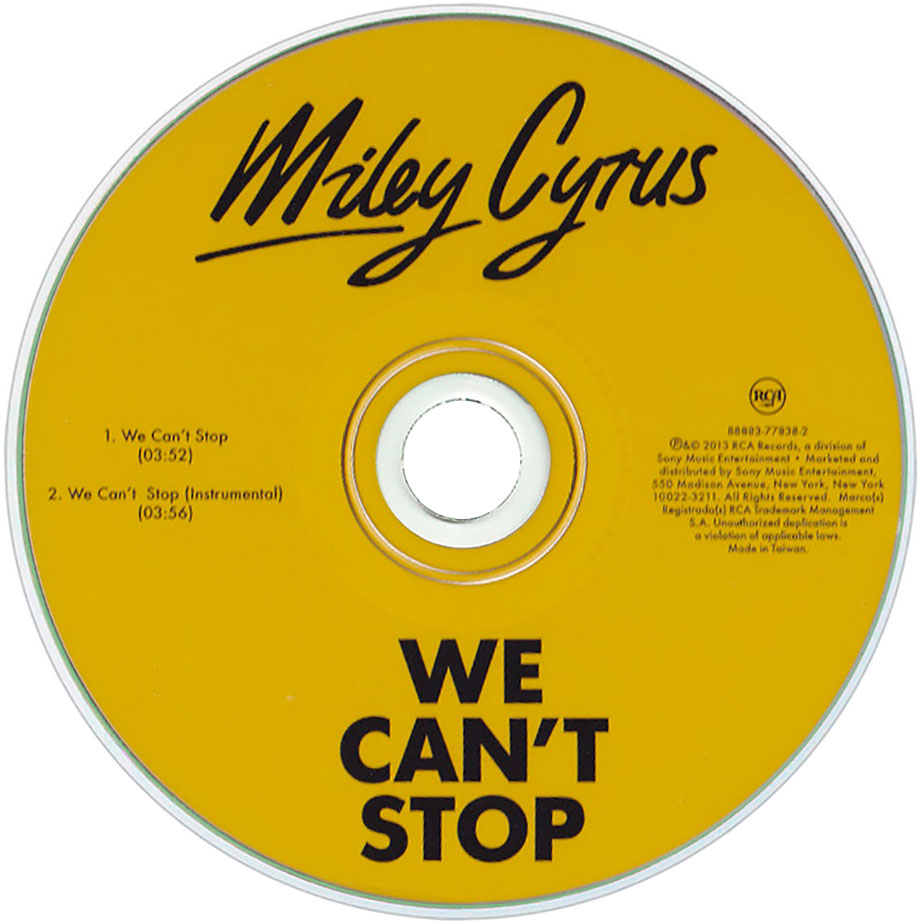 Cartula Cd de Miley Cyrus - We Can't Stop (Cd Single)