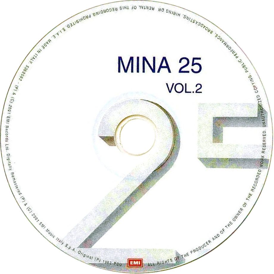 Cartula Cd de Mina - Mina 25, Volumen 2