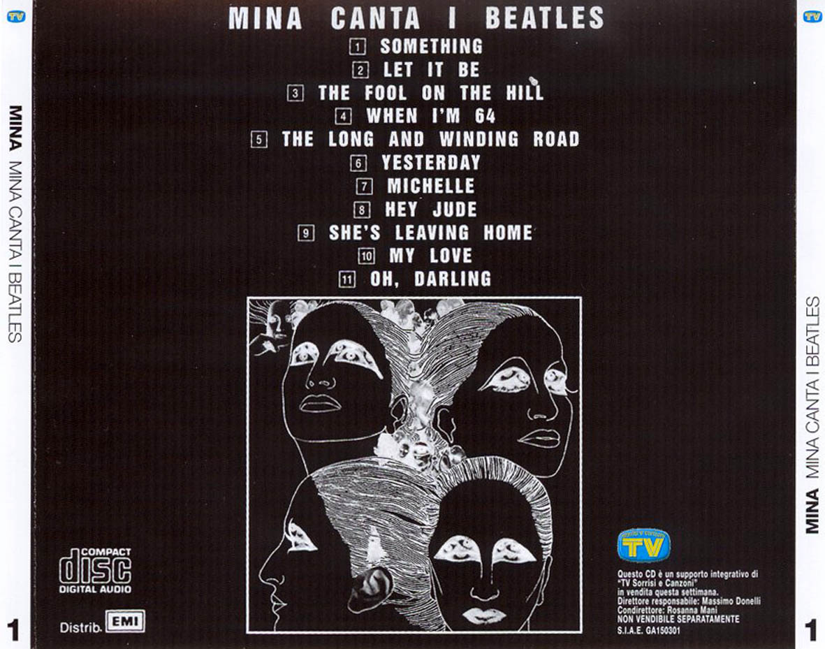 Cartula Trasera de Mina - Mina Canta I Beatles