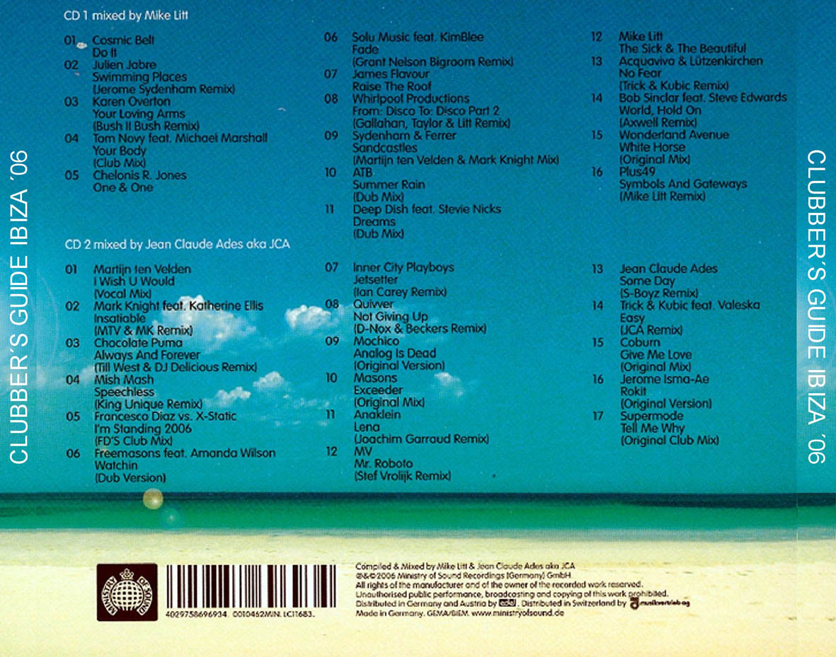 Cartula Trasera de Ministry Of Sound Clubber's Guide Ibiza '06