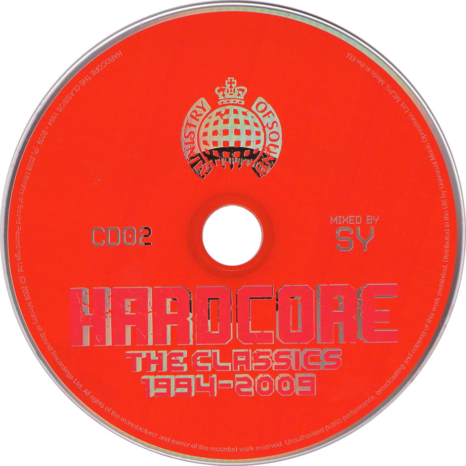 Cartula Cd2 de Ministry Of Sound Hardcore The Classics 1994-2009