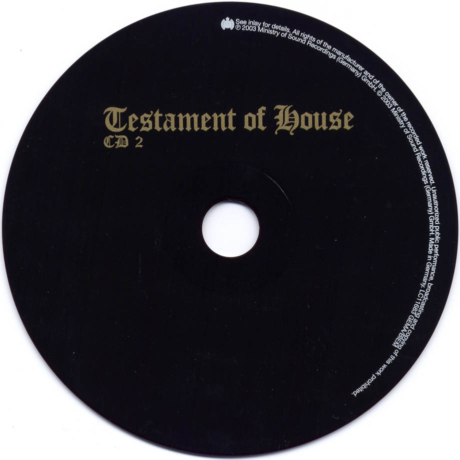 Cartula Cd2 de Ministry Of Sound Testament Of House