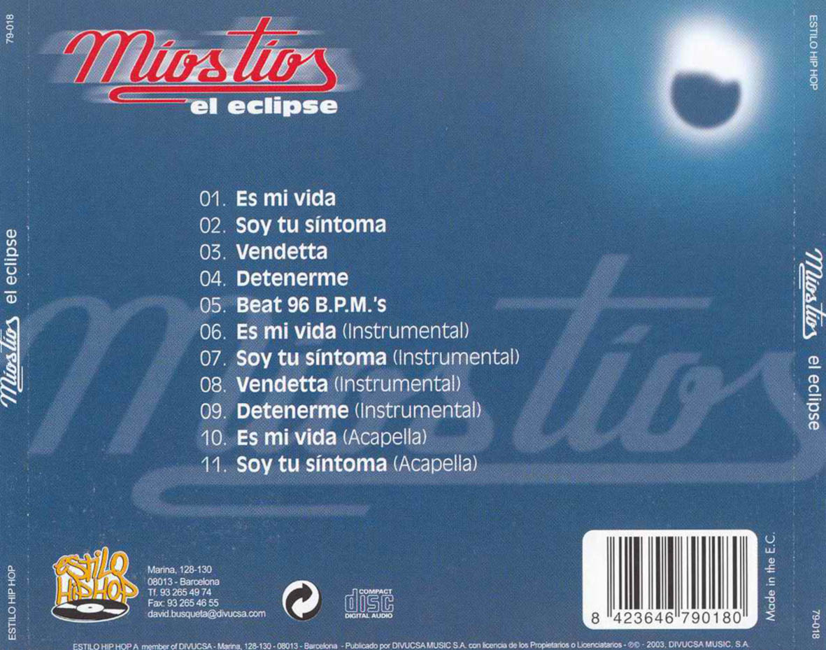 Cartula Trasera de Mios Tios - El Eclipse