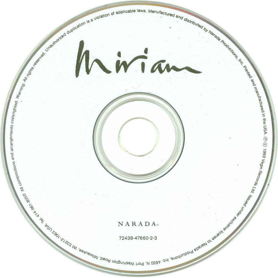 Cartula Cd de Miriam Stockley - Miriam