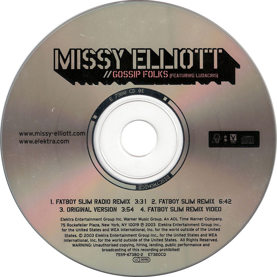Cartula Cd de Missy Elliott - Gossip Folks Featuring Ludacris (Cd Single)