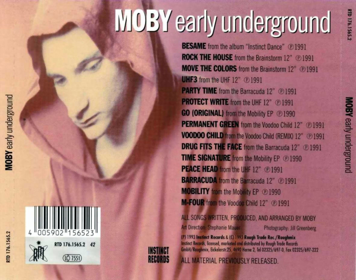 Cartula Trasera de Moby - Early Underground