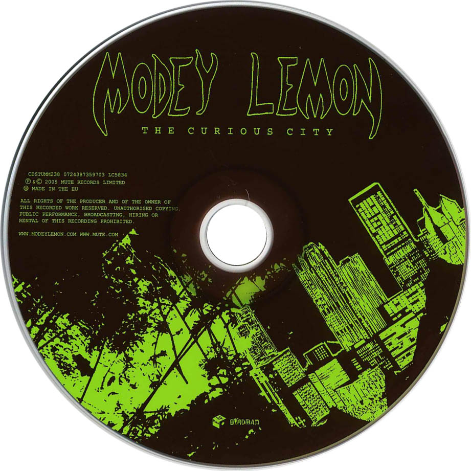 Cartula Cd de Modey Lemon - The Curious City