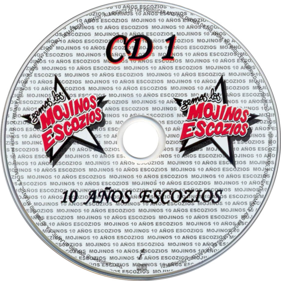 Cartula Cd1 de Mojinos Escozios - 10 Aos Escozios