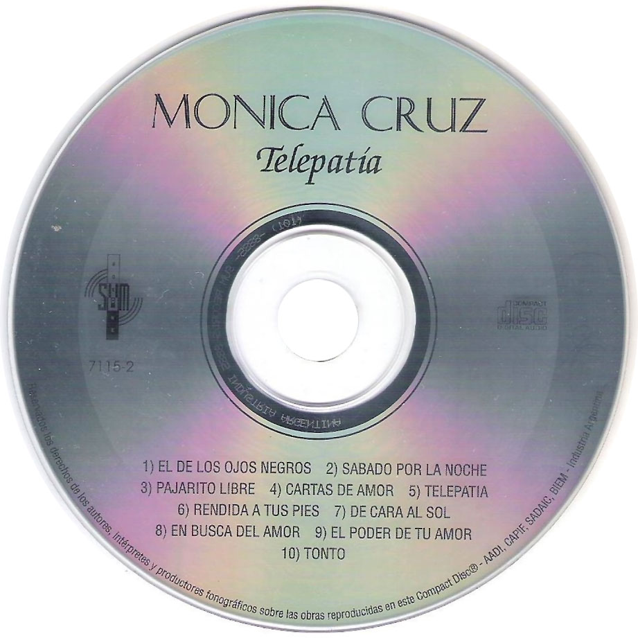 Cartula Cd de Monica Cruz - Telepatia