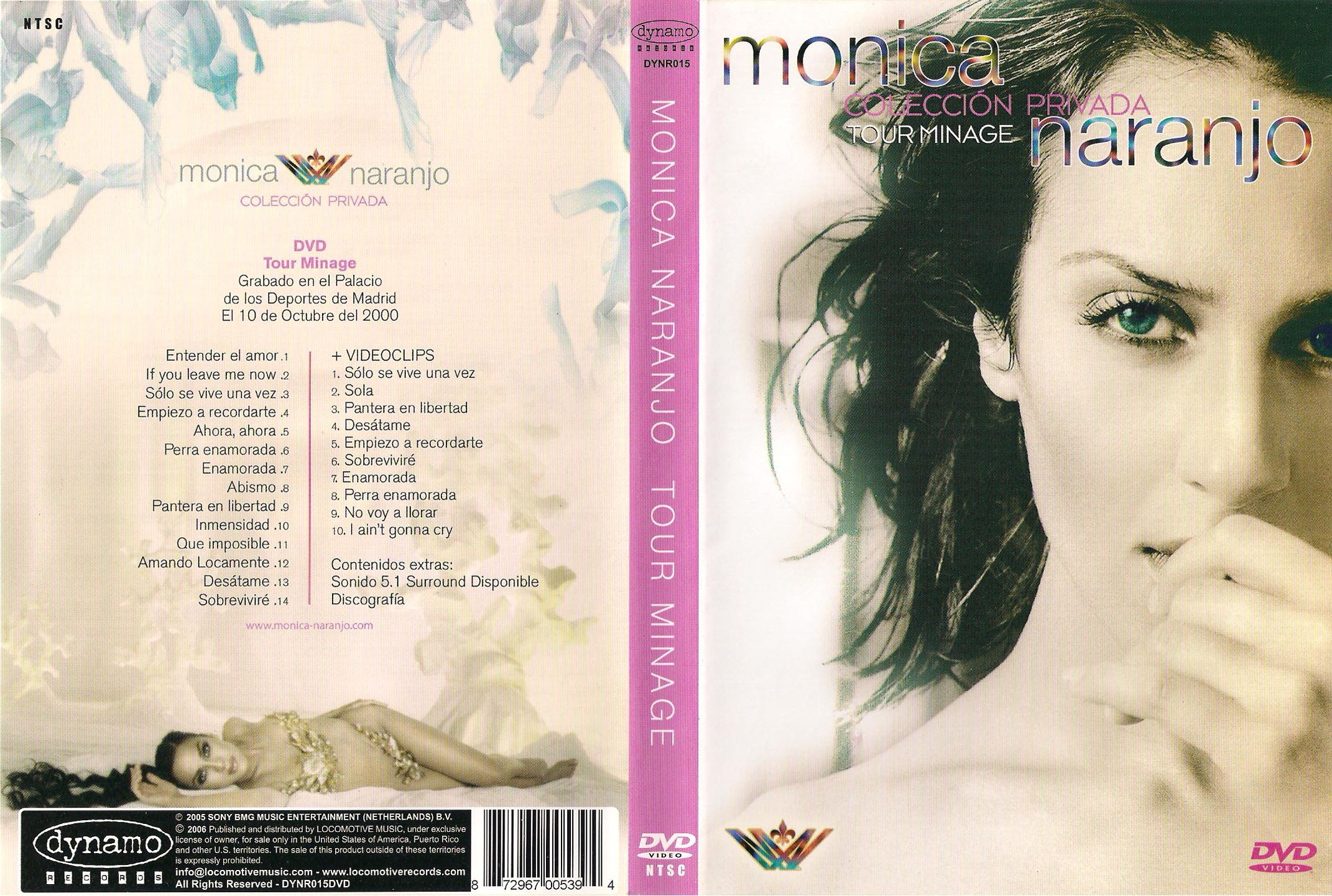 Cartula Caratula de Monica Naranjo - Coleccion Privada: Tour Minage (Dvd)