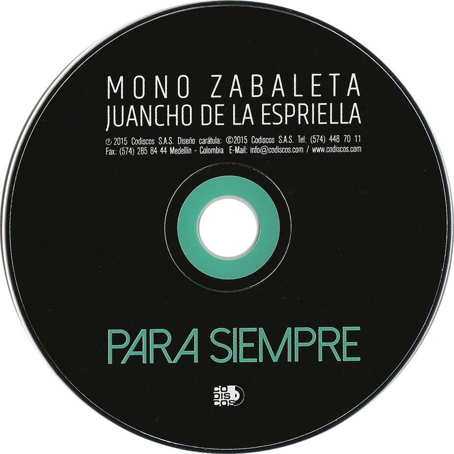 Cartula Cd de Mono Zabaleta & Juancho De La Espriella - Para Siempre