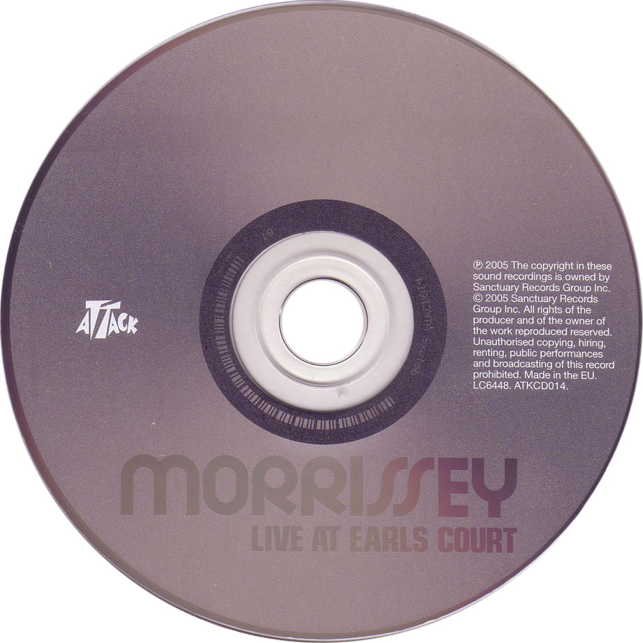 Cartula Cd de Morrissey - Live At Earls Court