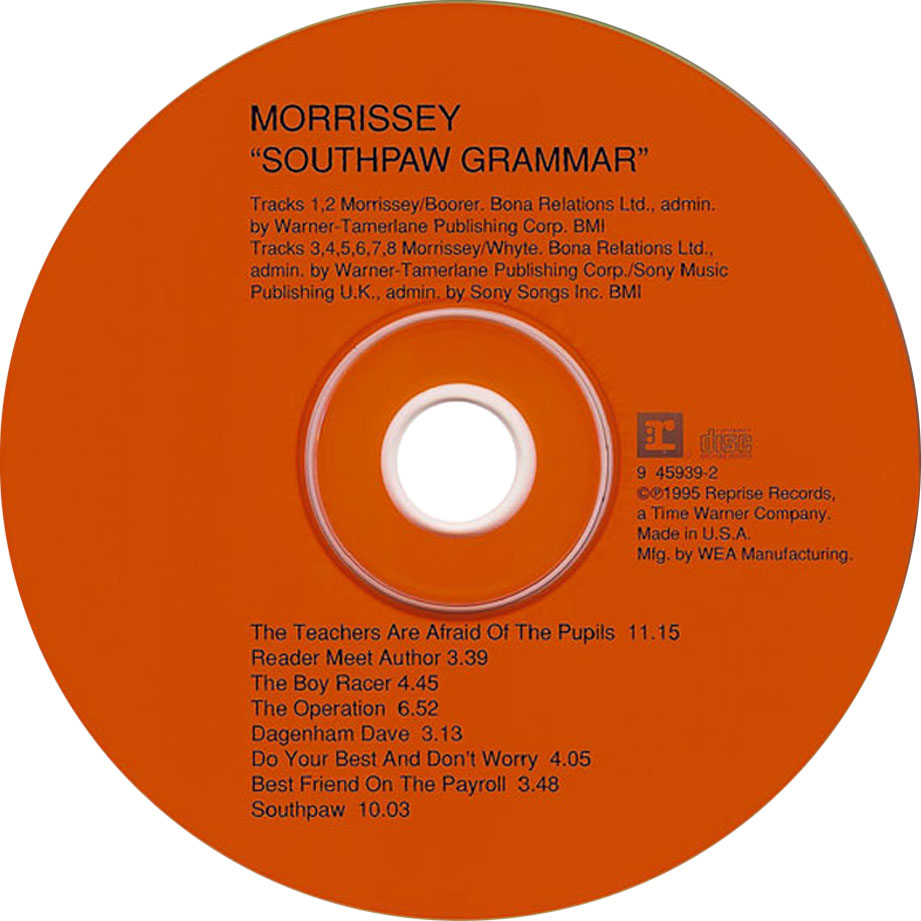 Cartula Cd de Morrissey - Southpaw Grammar