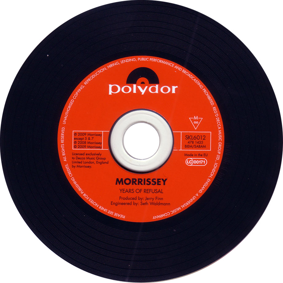 Cartula Cd de Morrissey - Years Of Refusal