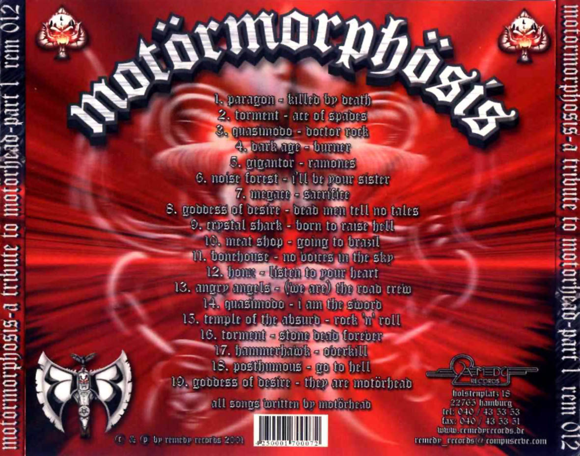 Cartula Trasera de Motrmorphosis - A Tribute To Motrhead Part 1