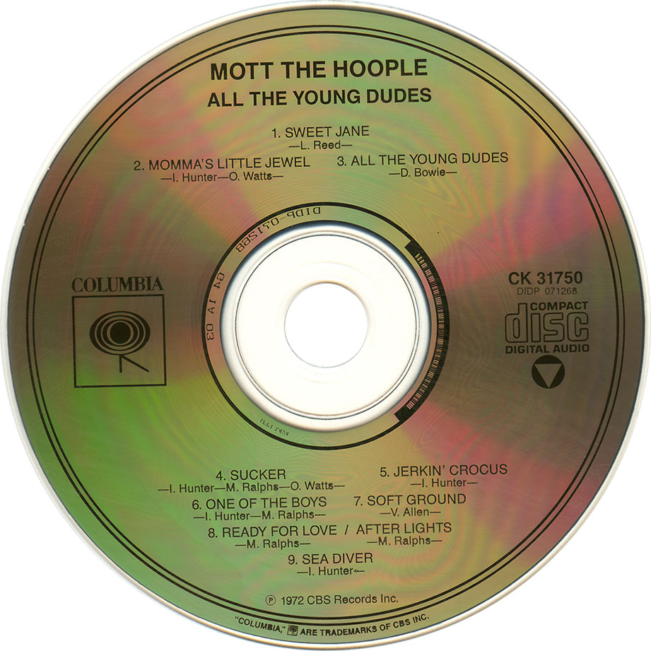 Cartula Cd de Mott The Hoople - All The Young Dudes (1972)