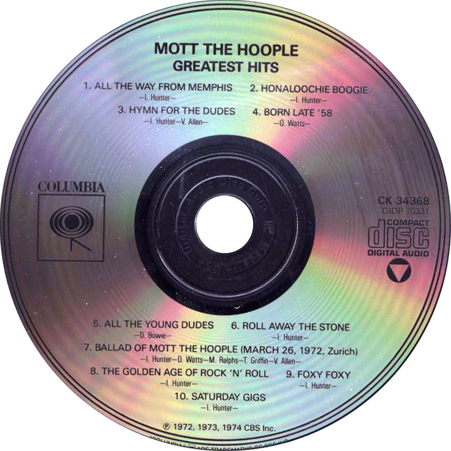Cartula Cd de Mott The Hoople - Greatest Hits