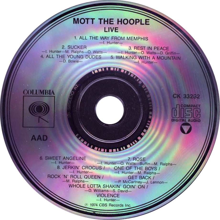 Cartula Cd de Mott The Hoople - Live