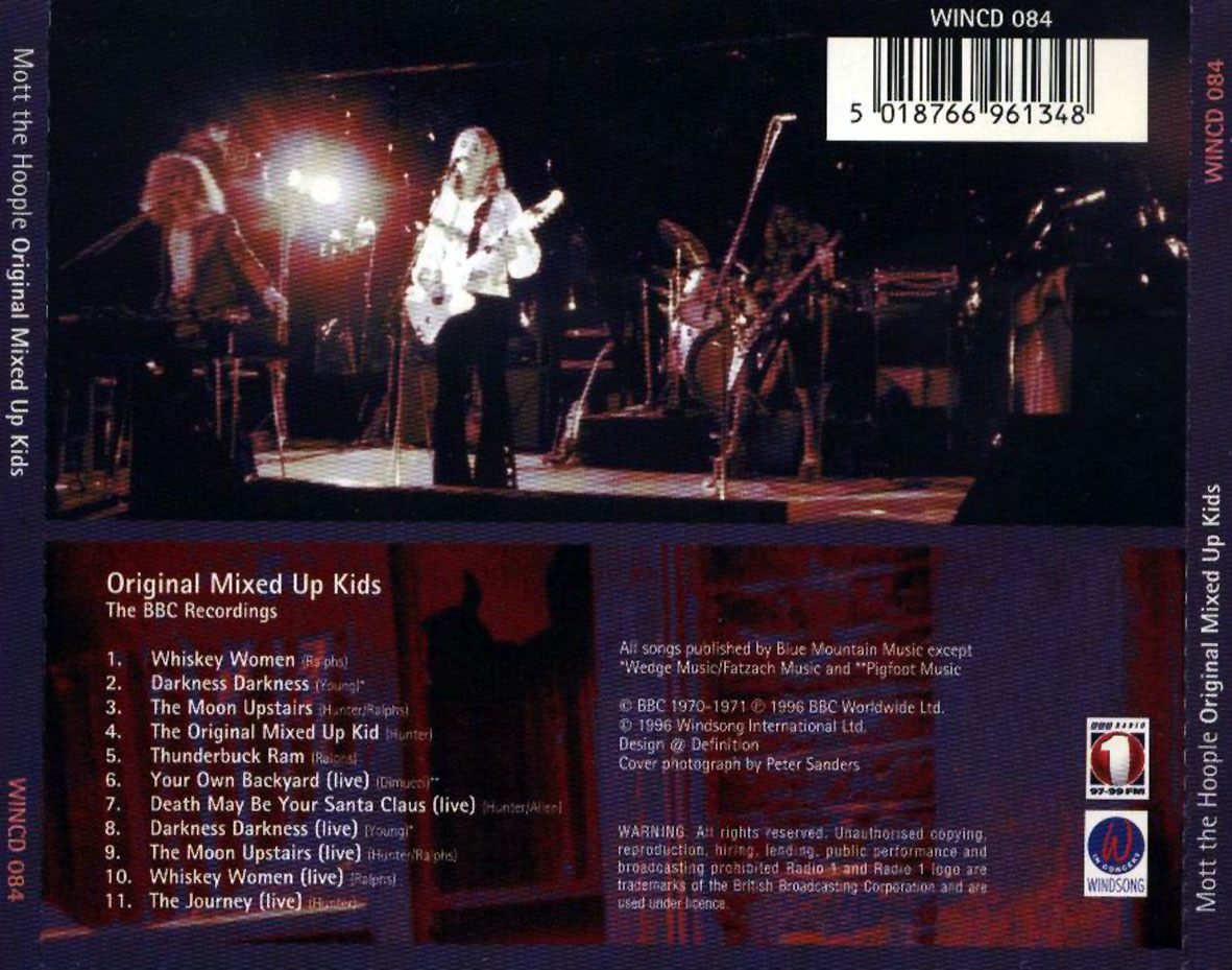 Cartula Trasera de Mott The Hoople - Original Mixed Up Kids