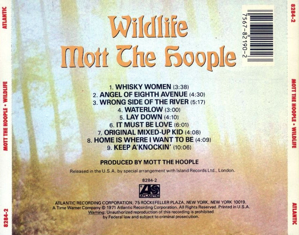 Cartula Trasera de Mott The Hoople - Wildlife