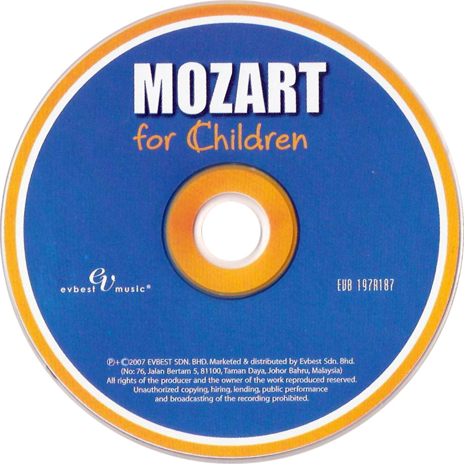 Cartula Cd de Mozart For Children