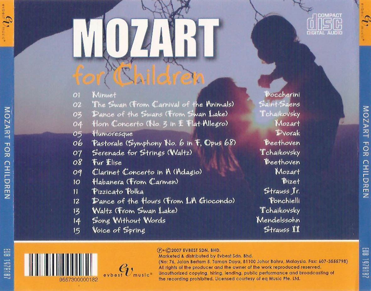 Cartula Trasera de Mozart For Children