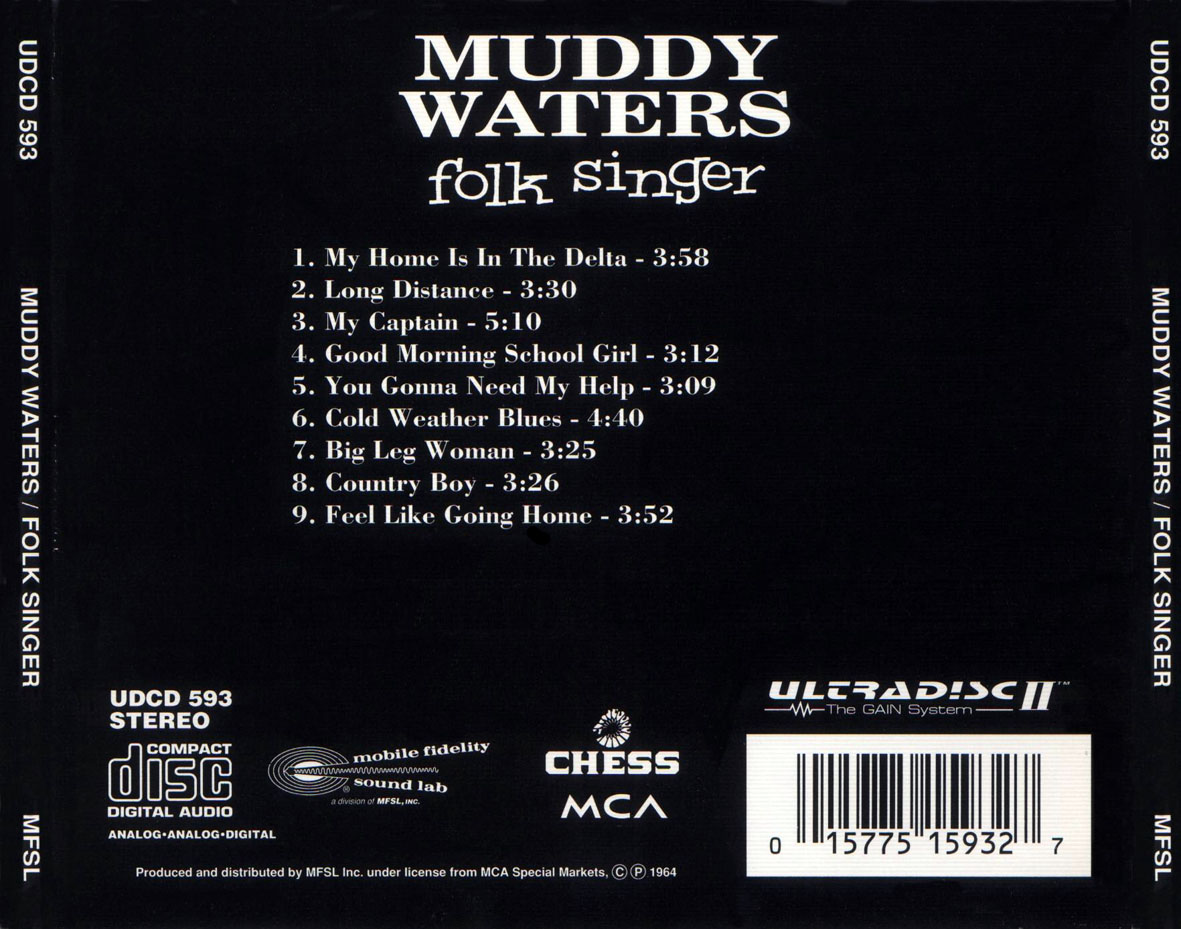 Cartula Trasera de Muddy Waters - Folk Singer