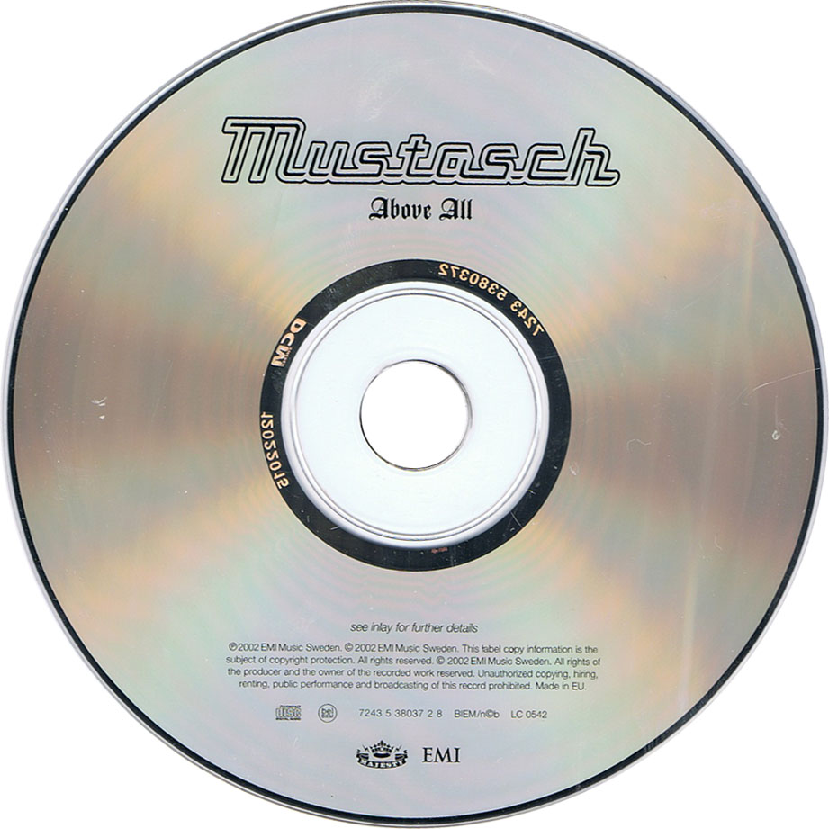 Cartula Cd de Mustasch - Above All