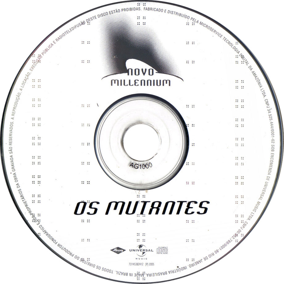 Cartula Cd de Mutantes - Novo Millennium