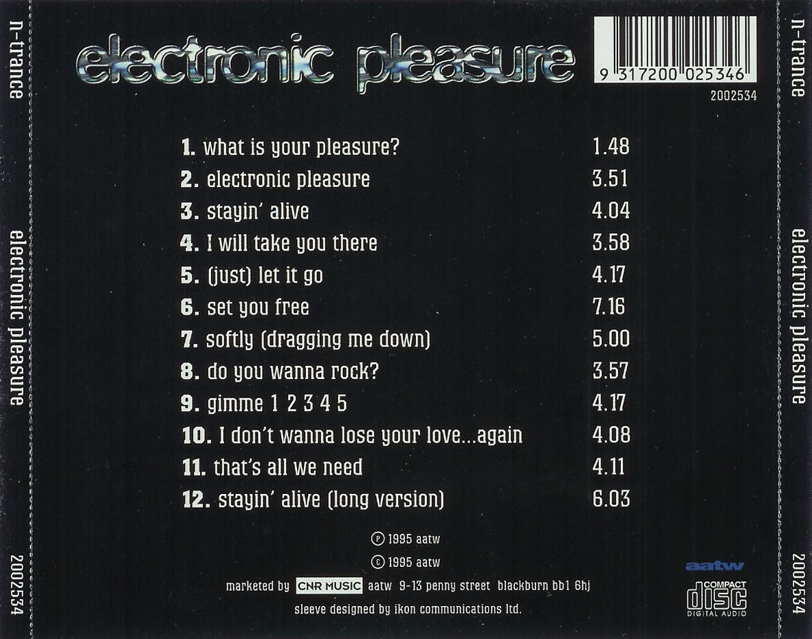 Carátula Trasera de N-Trance - Electronic Pleasure