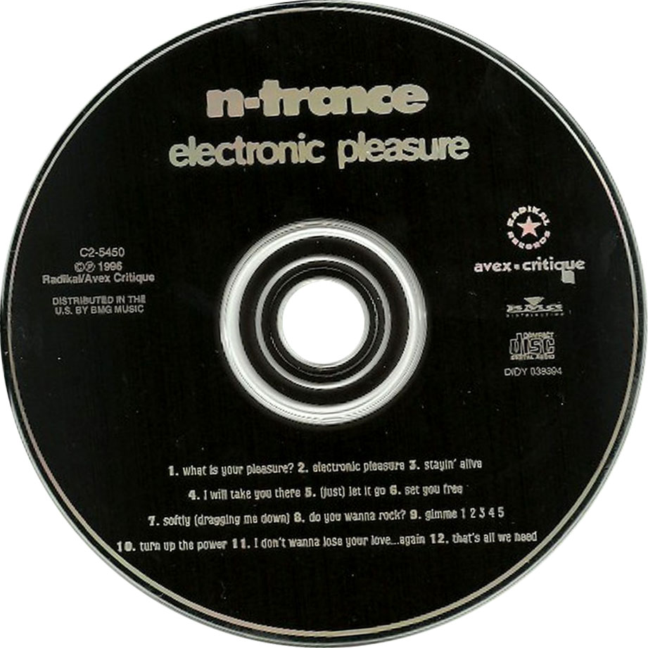 Carátula Cd de N-Trance - Electronic Pleasure (1996)