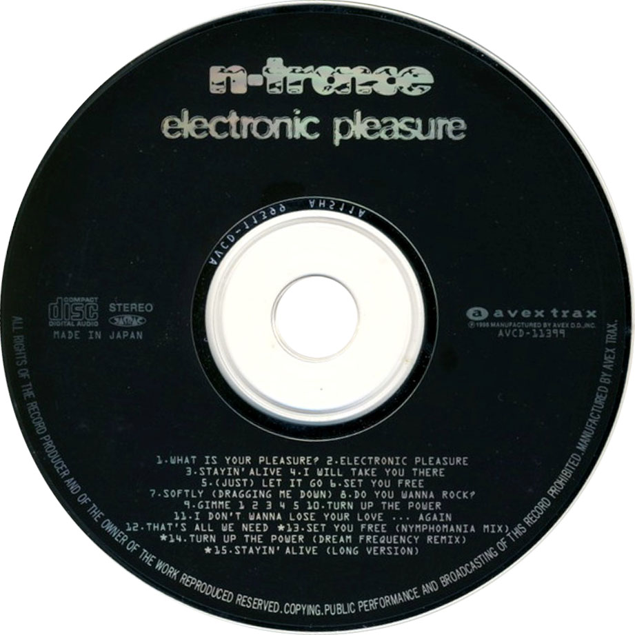 Carátula Cd de N-Trance - Electronic Pleasure (Japan Edition)