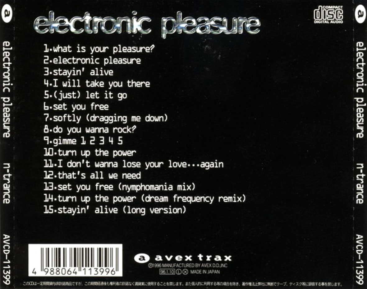 Carátula Trasera de N-Trance - Electronic Pleasure (Japan Edition)