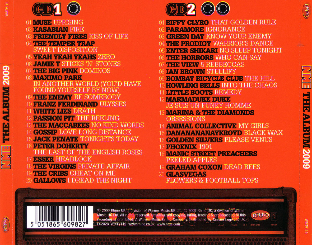 Cartula Trasera de Nme The Album 2009