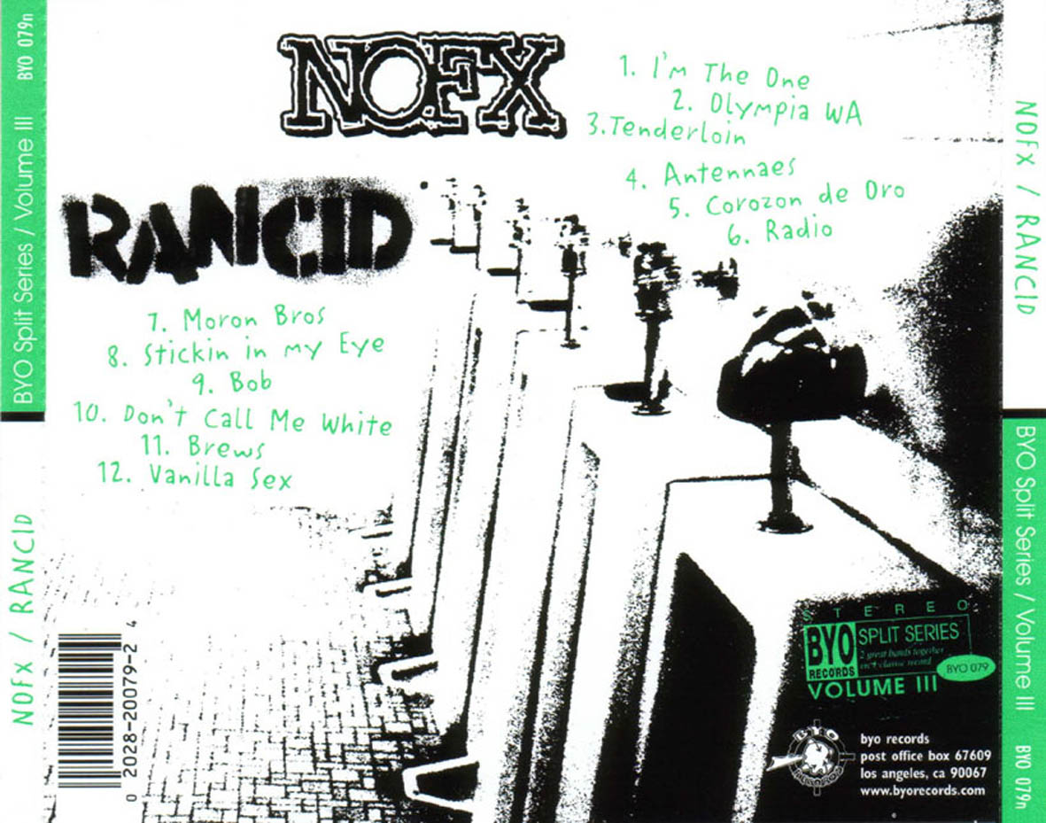 Cartula Trasera de Nofx / Rancid - Byo Splits Series / Volume III