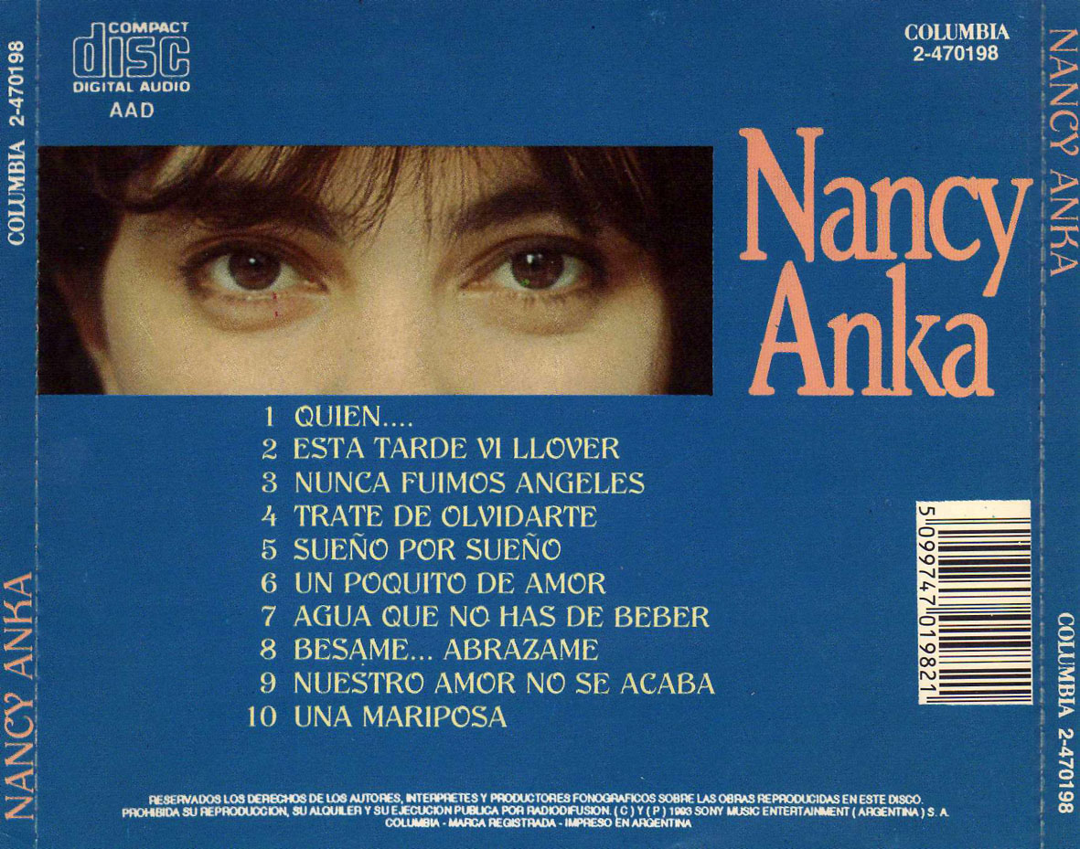 Cartula Trasera de Nancy Anka - Nancy Anka