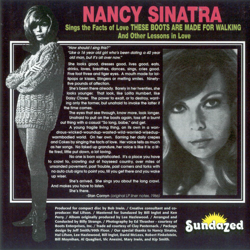 Cartula Interior Frontal de Nancy Sinatra - Boots